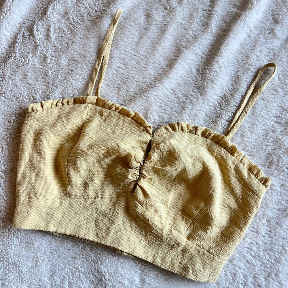 Crescent Yellow Crop Top Size Small